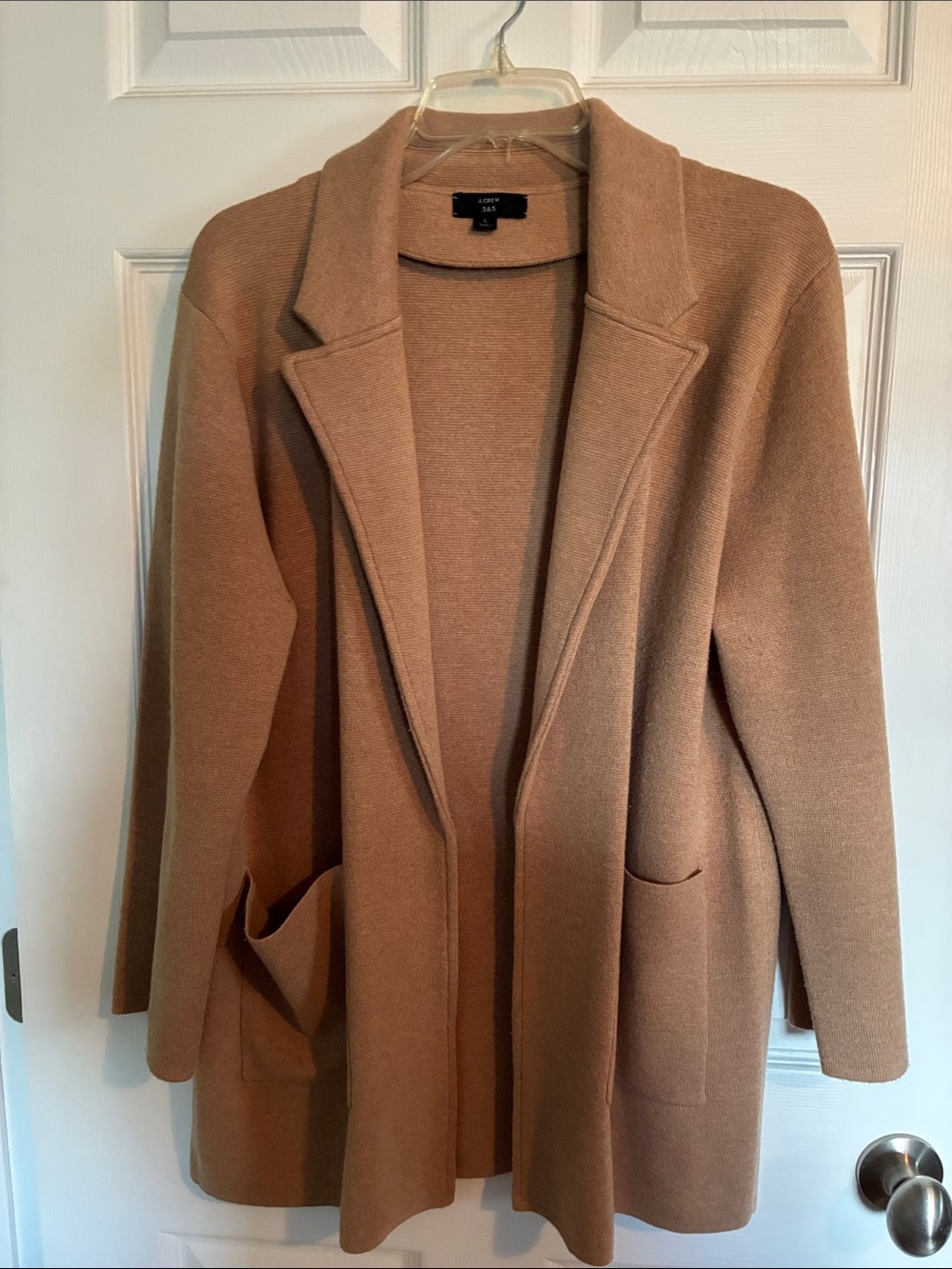 J.Crew 365 Open-Front Camel Coatigan Sweater Blazer Women’s Size Large “Sophie”